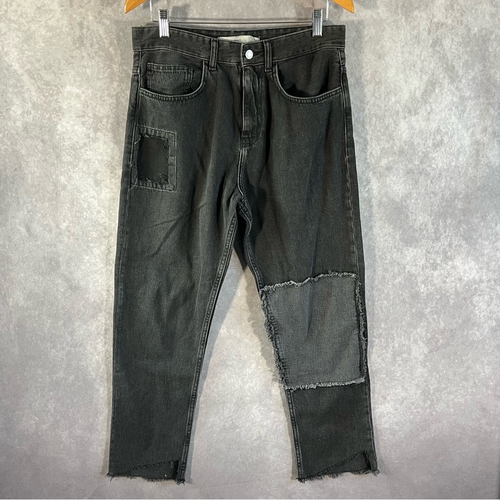 Zara Man Jeans Mens Size Euro 40 / US 31 / Mex 31 Black Free Thinkers Distressed